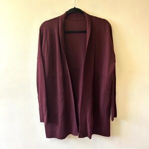 Lululemon Athletica Sit in Lotus wrap II merino wool cardigan size 4